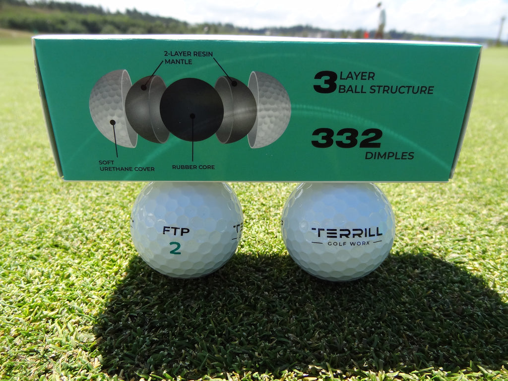 TERRILL GOLF WORX - FTP GOLF BALLS - DESIGNED TO MEET USGA STANDARDS